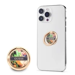 Telefontartó - GUESS GURSHHFLB - fém ujjgyűrű - arany/virágmintás-1