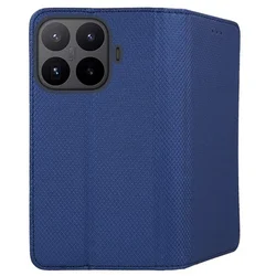 Telefontok Xiaomi 17T Pro - kék mágneses szilikon keretes könyvtok-1