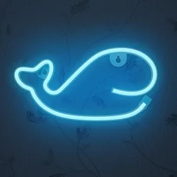 Kék Bálna Neon LED felirat 29 x 2 x 15 cm-1