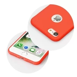 Telefontok iPhone 6 / 6S - Candy piros szilikon tok (Apple logónál kivágással)-1