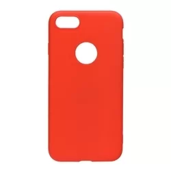 Telefontok iPhone 6 / 6S - Candy piros szilikon tok (Apple logónál kivágással)-2
