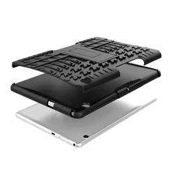 Tablettok Huawei MediaPad T3 10 (9.6 col) - Armorlok ütésálló, kitámasztható, fekete tablet tok-1