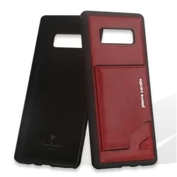 Telefontok Samsung Galaxy Note 8 - Pierre Cardin Bőr + Szilikon Tok - Piros (8719273141007)-1