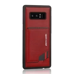 Telefontok Samsung Galaxy Note 8 - Pierre Cardin Bőr + Szilikon Tok - Piros (8719273141007)-2