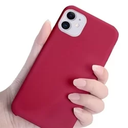 Telefontok iPhone 11 Pro Max - burgundi szilkon tok-1