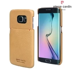 Telefontok Samsung Galaxy S6 Edge - G925 - Pierre Cardin Valódi Bőr Tok - Sárga (8719273214077)-1