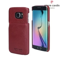 Telefontok Samsung Galaxy S6 Edge - G925 - Pierre Cardin Valódi Bőr Tok - Piros (8719273214084)-2