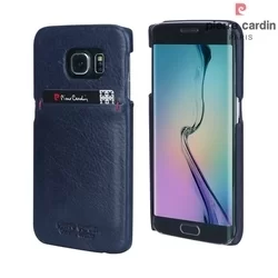 Telefontok Samsung Galaxy S6 Edge - G925 - Pierre Cardin Valódi Bőr Tok Zafir Kék (8719273214107)-1