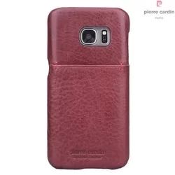 Telefontok Samsung Galaxy S7 - G930F - Pierre Cardin Valódi Bőr Tok - Piros (8719273214138)-1