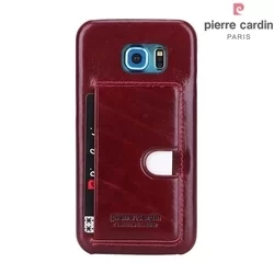 Telefontok Samsung Galaxy S6 - G9200 - Pierre Cardin Valódi Bőr Tok - Piros (8719273214329)-1