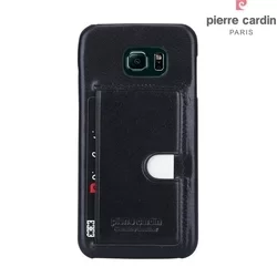 Telefontok Samsung Galaxy S6 Edge - G925 - Pierre Cardin Valódi Bőr Tok - Fekete (8719273214367)-1