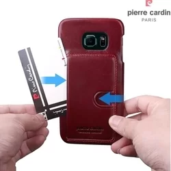 Telefontok Samsung Galaxy S6 Edge - Pierre Cardin Valódi Bőr Tok - G925 - Piros (8719273214374)-3