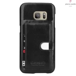Telefontok Samsung Galaxy S7 - Pierre Cardin Valódi Bőr Tok - G930F - Fekete (8719273214411)-1