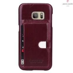 Telefontok Samsung Galaxy S7 - G930F - Pierre Cardin Valódi Bőr Tok - Piros (8719273214428)-1