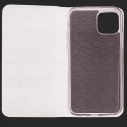 Telefontok iPhone 11 - fekete Shiny mágneses szilikon keretes könyvtok-2