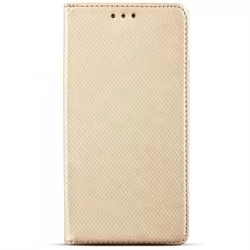 Telefontok Xiaomi Mi 9 Lite - arany mágneses szilikon keretes könyvtok-3