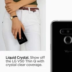 Telefontok LG V50 ThinQ 5G - SPIGEN LIQUID CRYSTAL - átlátszó-3