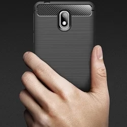 Telefontok Nokia 2.2 - Carbon mintás szilikon tok, fekete-4