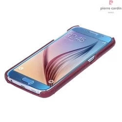 Telefontok Samsung Galaxy S6 - G9200 - Pierre Cardin Valódi Bőr Tok - Piros (8719273214954)-2