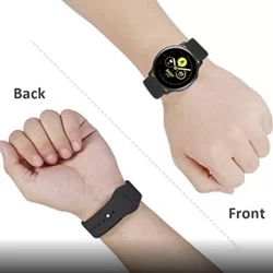 Samsung Galaxy Watch Active okosóra szíj - fekete szilikon szíj-1