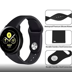 Samsung Galaxy Watch Active okosóra szíj - fekete szilikon szíj-2
