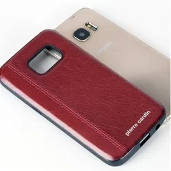 Telefontok Samsung Galaxy S7 - Pierre Cardin Bőr + Szilikon Tok Piros (8719273131008)-2