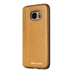 Telefontok Samsung Galaxy S7 - Pierre Cardin Bőr + Szilikon Tok Sárga A (8719273131039)-1