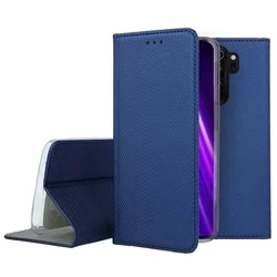 Telefontok Xiaomi Redmi Note 8 / Note 8 2021 - kék mágneses szilikon keretes könyvtok-2