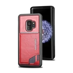 Telefontok Samsung Galaxy S9 Pierre Cardin Bőr + Szilikon Tok A - Piros (8719273146002)-1