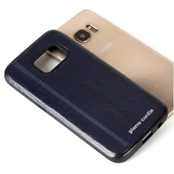 Telefontok Samsung Galaxy S7 - Pierre Cardin Bőr + Szilikon Tok Zafir Kék (8719273131022)-2