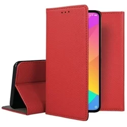 Telefontok Xiaomi Mi 9 Lite - piros mágneses szilikon keretes könyvtok-3
