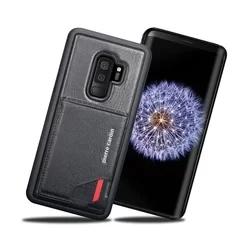 Telefontok Pierre Samsung Galaxy S9 Plus - Cardin Bőr + Szilikon Tok A - Fekete (8719273146026)-1