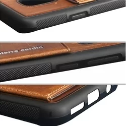 Telefontok Samsung Galaxy S9 Plus - Pierre Cardin Bőr + Szilikon Tok A - Barna (8719273146040)-3