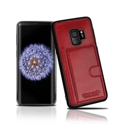Telefontok Samsung Galaxy S9 - Pierre Cardin Bőr + Szilikon Tok A - Piros (8719273146064)-1