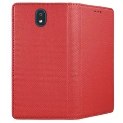 Telefontok LG K30 (2019) - piros mágneses szilikon keretes könyvtok-2