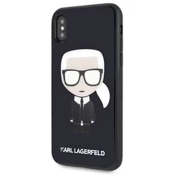 Telefontok iPhone X / XS - Karl Lagerfeld Iconic Karl Glitter - Fekete-1