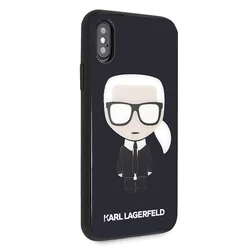 Telefontok iPhone X / XS - Karl Lagerfeld Iconic Karl Glitter - Fekete-3