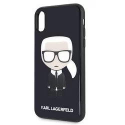 Telefontok iPhone X / XS - Karl Lagerfeld Iconic Karl Glitter - Fekete-4