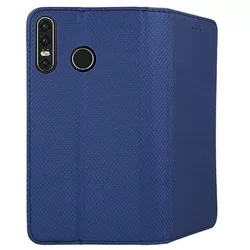 Telefontok Huawei P30 Lite - kék mágneses szilikon keretes könyvtok-3