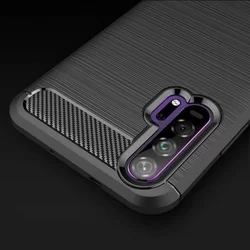 Telefontok Honor 20 / Huawei Nova 5T - Carbon Fiber fekete szilikon tok-7