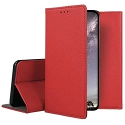 Telefontok Xiaomi Mi 9 SE -piros mágneses szilikon keretes könyvtok #2-2