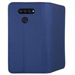 Telefontok LG K50s - kék mágneses szilikon keretes könyvtok-2