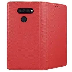 Telefontok LG K50s - piros mágneses szilikon keretes könyvtok-2