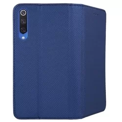 Telefontok Xiaomi Mi 9 SE - kék mágneses szilikon keretes könyvtok -1