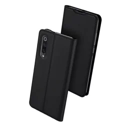 Telefontok Xiaomi Mi 9 Lite - Dux Ducis fekete kinyitható tok-1