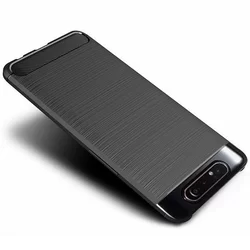 Telefontok Samsung Galaxy A80 - Carbon Fiber fekete szilikon tok-3