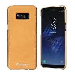 Telefontok Samsung Galaxy S8 Plus -Pierre Cardin Valódi Bőr Tok - Sárga (8719273133750)-1