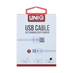 Kábel: UNIQ fehér Micro USB gyorstöltő kábel 2.1 A-3