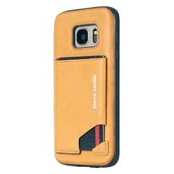 Telefontok Samsung Galaxy S7 - Pierre Cardin Bőr + Szilikon Tok -Barna A (8719273131206)-1
