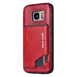 Telefontok Samsung Galaxy S7 - Pierre Cardin Bőr + Szilikon Tok- Piros (8719273131213)-1